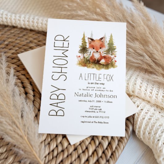 Mooie Little Fox Plaid Babyshower Uitnodiging