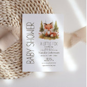 Mooie Little Fox Plaid Babyshower Uitnodiging