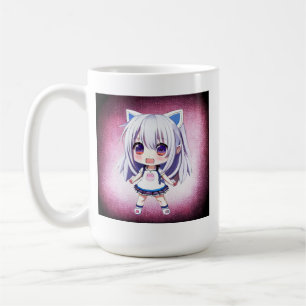 Mooie Little Latte Koffie Pun Anime Meisje Koffiemok