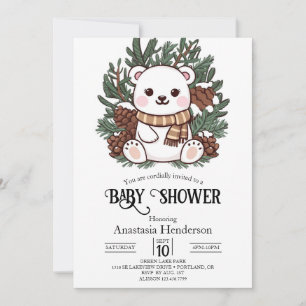 Mooie Little Polar Beer Digitaal Baby shower Kaart