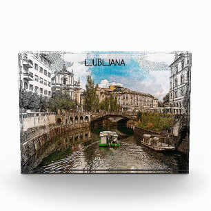 Mooie Ljubljana Slovenië Panorama Uitzicht Fotoblokken