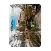 Mooie  Ljubljana Slovenië Panorama Uitzicht Magneet (Verticaal)
