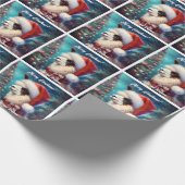 Mooie Llama in een kerstmuts Cadeaupapier (Hoek)