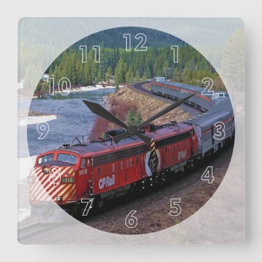 Mooie locomotief vierkante klok (Voorkant)