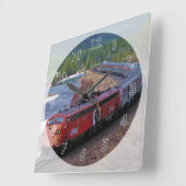 Mooie locomotief vierkante klok (Hoek)