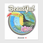 Mooie logo op  wijze op de Canarische eilanden Sticker (Vel)