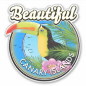 Mooie logo op  wijze op de Canarische eilanden Sticker (Voorkant)
