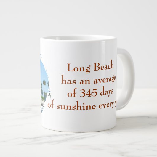 Mooie Long Beach Jumbo Mok! Grote Koffiekop (Voorkant rechts)