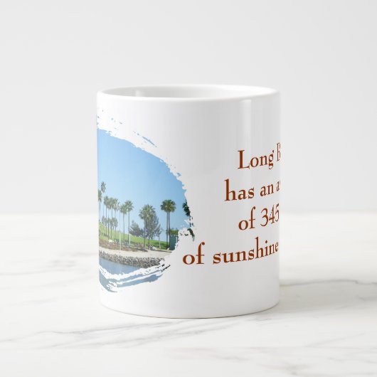 Mooie Long Beach Jumbo Mok! Grote Koffiekop (Voorkant)