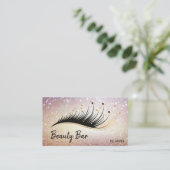Mooie Long Lash Extension Make-up Feather Visitekaartje (Staand voorkant)
