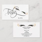 Mooie Long Lash Extension Makeup Feather Visitekaartje (Voorkant / Achterkant)