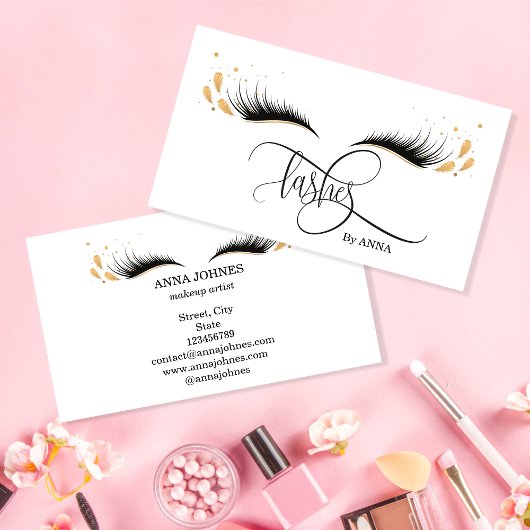 Mooie Long Lash Extension Makeup Feather Visitekaartje