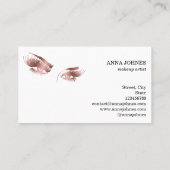 Mooie Long Lash Eyes Make-up Artist Visitekaartje (Achterkant)