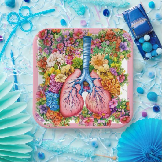 Mooie longen papieren bordje (Feest)