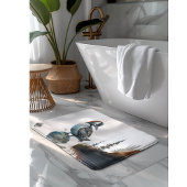 Mooie Loon op een rots in waterverf Badmat