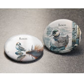 Mooie Loon op een rots in waterverf Button Flesopener