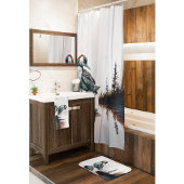 Mooie Loon op een rots in waterverf Douchegordijn