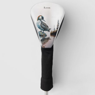 Mooie Loon op een rots in waterverf Golfheadcover