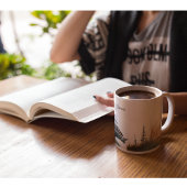 Mooie Loon op een rots in waterverf Koffiemok