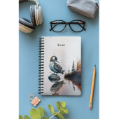 Mooie Loon op een rots in waterverf Notitieboek