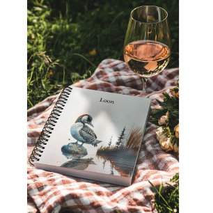 Mooie Loon op een rots in waterverf Notitieboek