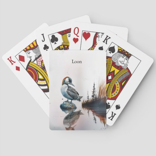 Mooie Loon op een rots in waterverf Pokerkaarten (Achterkant)