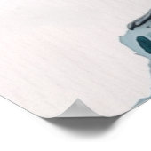 Mooie Loon op een rots in waterverf Poster (Hoek)