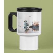 Mooie Loon op een rots in waterverf Reisbeker