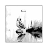 Mooie Loon op een rots in waterverf Rubberstempel (Afrduk)