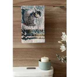 Mooie Loon op water in waterverf Bad Handdoek