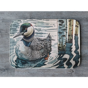 Mooie Loon op water in waterverf Badmat