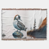 Mooie Loon op water in waterverf Deken (Voorkant)