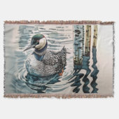 Mooie Loon op water in waterverf Deken (Voorkant)