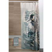 Mooie Loon op water in waterverf Douchegordijn