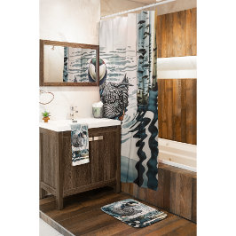 Mooie Loon op water in waterverf Douchegordijn