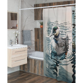 Mooie Loon op water in waterverf Douchegordijn