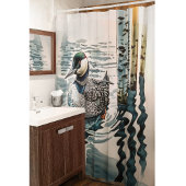 Mooie Loon op water in waterverf Douchegordijn