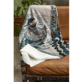 Mooie Loon op water in waterverf Fleece Deken