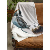 Mooie Loon op water in waterverf Fleece Deken