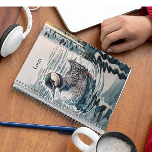 Mooie Loon op water in waterverf Notitieboek