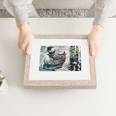 Mooie Loon op water in waterverf Poster