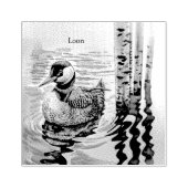 Mooie Loon op water in waterverf Rubberstempel (Afrduk)