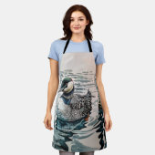 Mooie Loon op water in waterverf Schort (Gedragen)