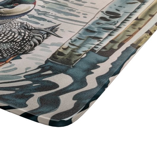 Mooie Loon op water in waterverf Snijplank (Hoek)