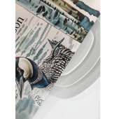 Mooie Loon op water in waterverf Theedoek