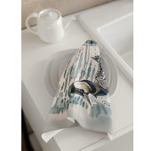 Mooie Loon op water in waterverf Theedoek