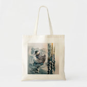 Mooie Loon op water in waterverf Tote Bag (Voorkant)
