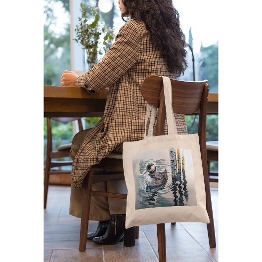 Mooie Loon op water in waterverf Tote Bag