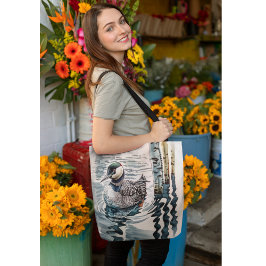 Mooie Loon op water in waterverf Tote Bag