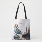 Mooie Loon op water in waterverf Tote Bag (Voorkant)